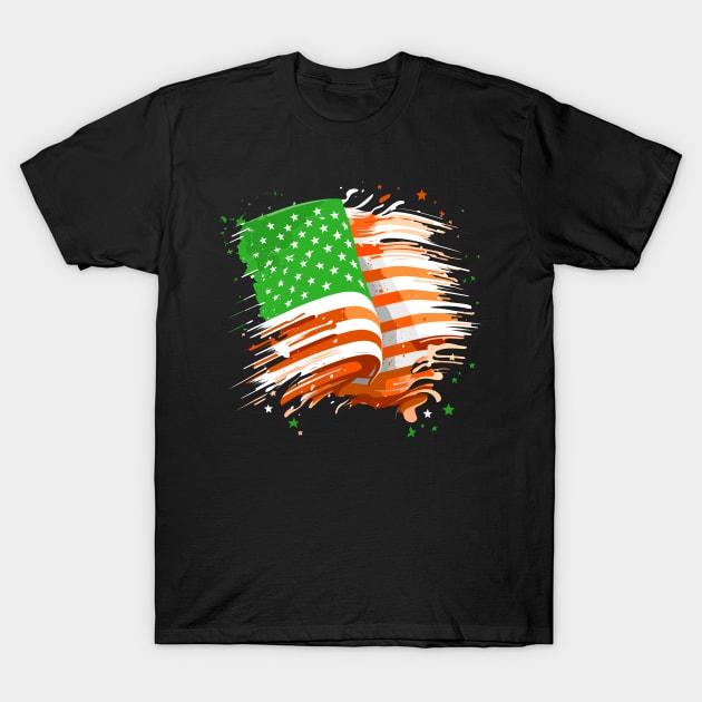 Irish American Retro Flag Design T-Shirt by DankFutura